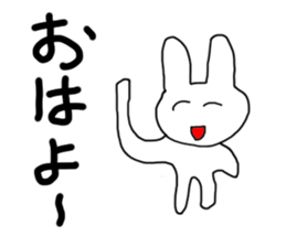 White rabbit & Moon Sticker sticker #6154501