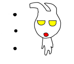 White rabbit & Moon Sticker sticker #6154518