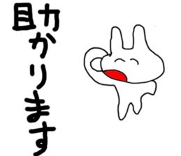 White rabbit & Moon Sticker sticker #6154526