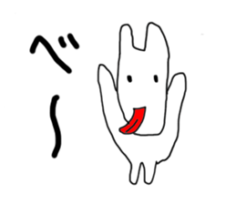 White rabbit & Moon Sticker sticker #6154534