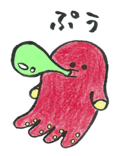 Brush-Written Octopus and Squid 3 sticker #6159472