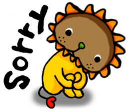 yellow comical lion sticker #6159817