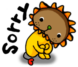 yellow comical lion sticker #6159817