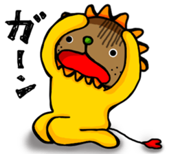 yellow comical lion sticker #6159818