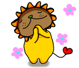 yellow comical lion sticker #6159825
