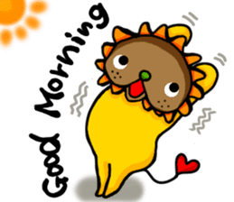 yellow comical lion sticker #6159841