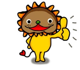 yellow comical lion sticker #6159843