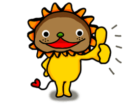 yellow comical lion sticker #6159843