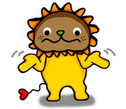 yellow comical lion sticker #6159844
