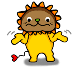 yellow comical lion sticker #6159844