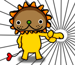 yellow comical lion sticker #6159845