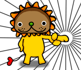 yellow comical lion sticker #6159845