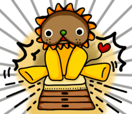 yellow comical lion sticker #6159847