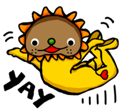 yellow comical lion sticker #6159849