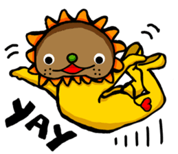 yellow comical lion sticker #6159849