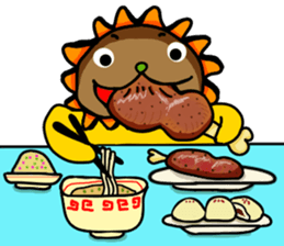 yellow comical lion sticker #6159853