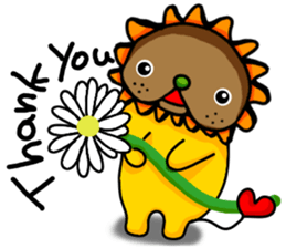 yellow comical lion sticker #6159854