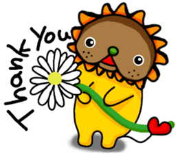 yellow comical lion sticker #6159854