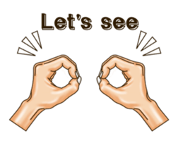 Figure of hand. (English version.) sticker #6161765