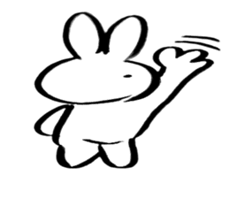 Brush pen rabbit2 sticker #6162499