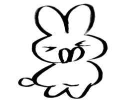 Brush pen rabbit2 sticker #6162500