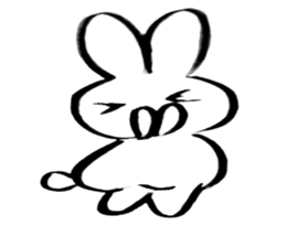 Brush pen rabbit2 sticker #6162500