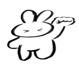 Brush pen rabbit2 sticker #6162501