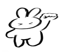 Brush pen rabbit2 sticker #6162501