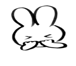 Brush pen rabbit2 sticker #6162502