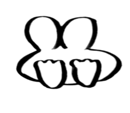 Brush pen rabbit2 sticker #6162503