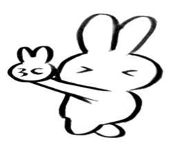 Brush pen rabbit2 sticker #6162504