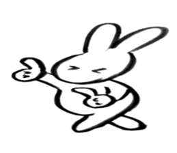 Brush pen rabbit2 sticker #6162507