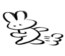 Brush pen rabbit2 sticker #6162508