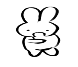 Brush pen rabbit2 sticker #6162510
