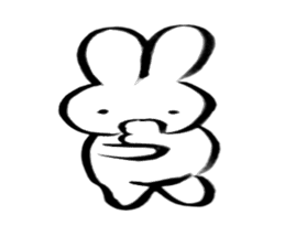 Brush pen rabbit2 sticker #6162510