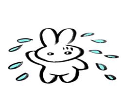 Brush pen rabbit2 sticker #6162511