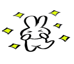 Brush pen rabbit2 sticker #6162512
