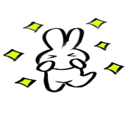 Brush pen rabbit2 sticker #6162512