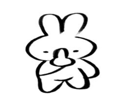 Brush pen rabbit2 sticker #6162513