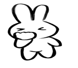 Brush pen rabbit2 sticker #6162518