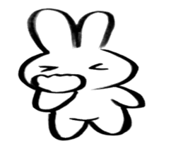 Brush pen rabbit2 sticker #6162518
