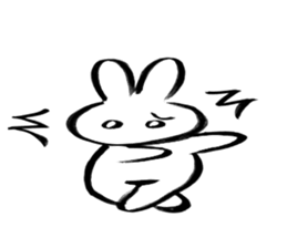 Brush pen rabbit2 sticker #6162521