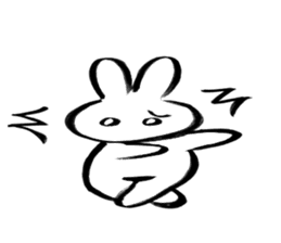 Brush pen rabbit2 sticker #6162521