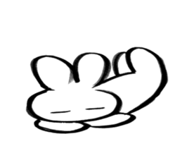Brush pen rabbit2 sticker #6162526