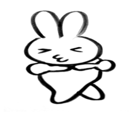 Brush pen rabbit2 sticker #6162534