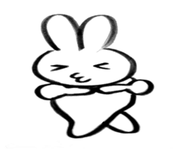 Brush pen rabbit2 sticker #6162534