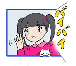 Showa girl and a cat sticker #6162780