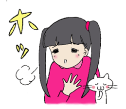 Showa girl and a cat sticker #6162795