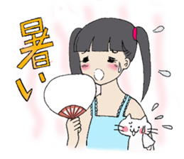 Showa girl and a cat sticker #6162798