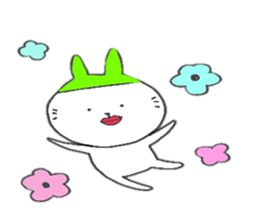 Rabbit and white girl sticker #6167217